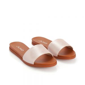 Dép quai ngang mặt da ánh nhũ SD01069