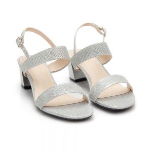 Giày xăng đan gót trụ 5cm phối nhũ SD05032