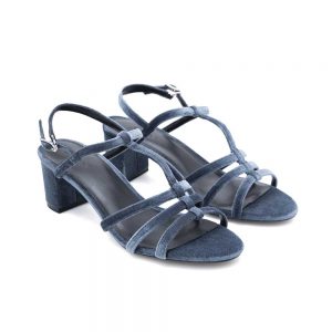 Giày xăng đan gót vuông 5cm quai nhung SD05037