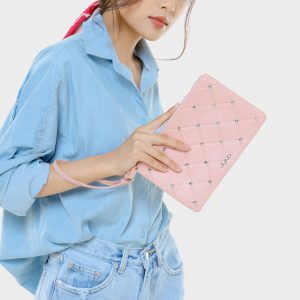 Ví cầm tay 2 ngăn đinh tán